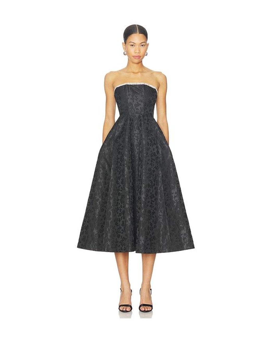 Lovers + Friends Black Alexandra Midi Dress