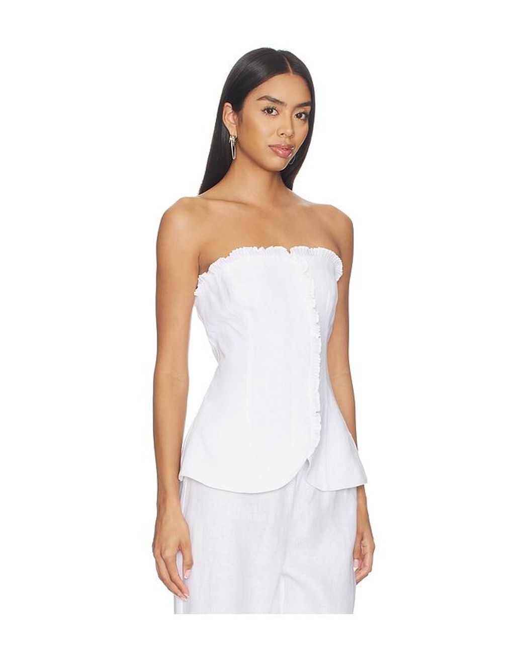 Posse White Florence Strapless Top