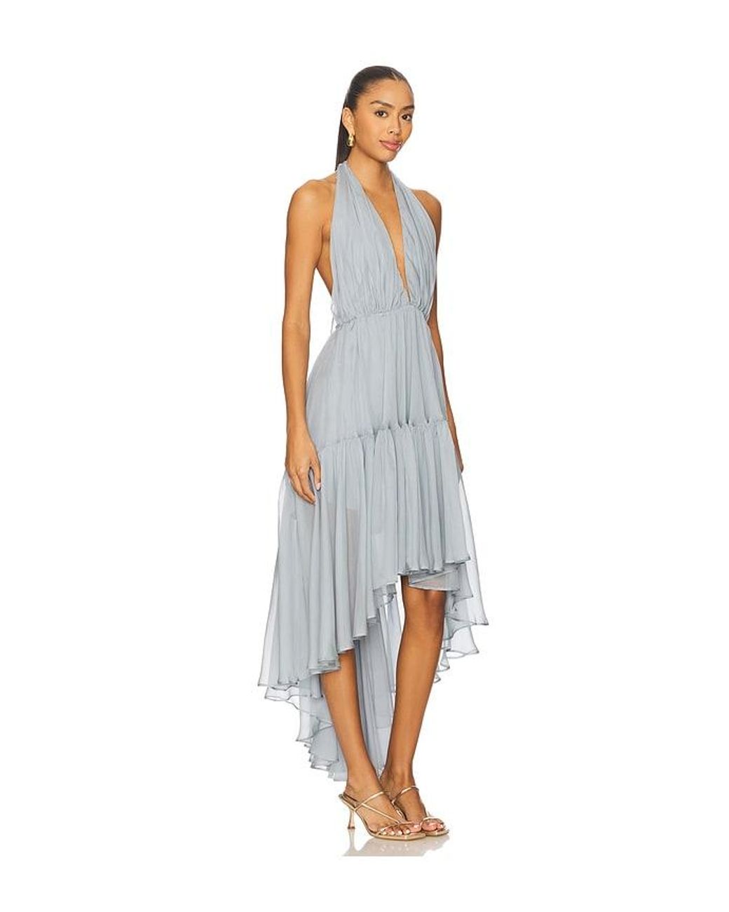 Bardot White X Revolve Leona High Low Ruffle Dress