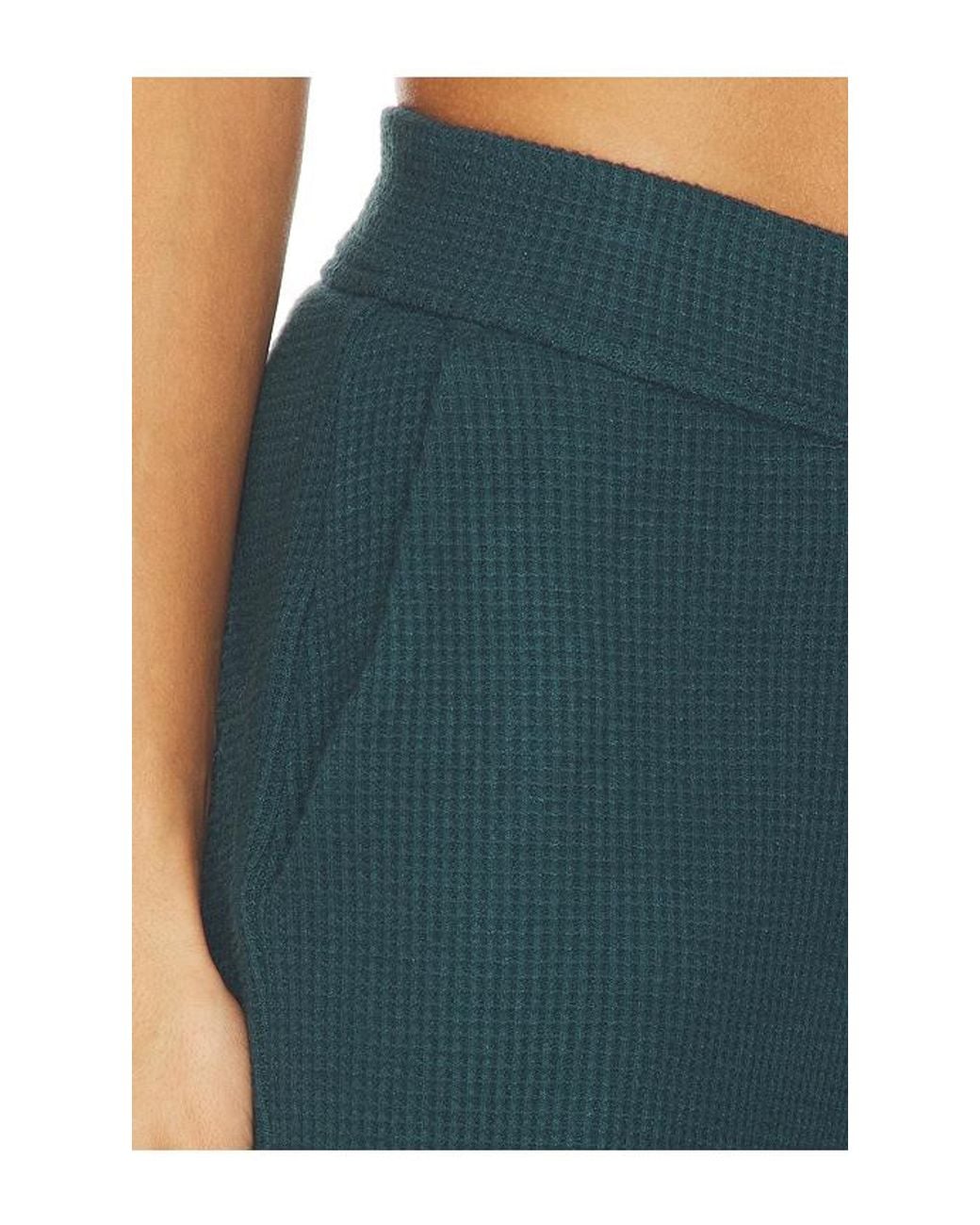 Beyond Yoga Blue Rest Day Waffle Wide Leg Pant