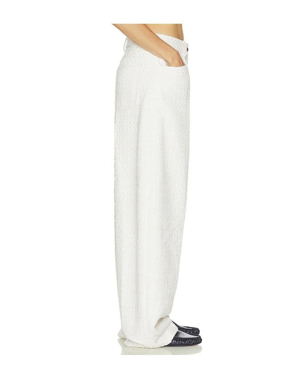 Helsa White Tweed Barrel Pant