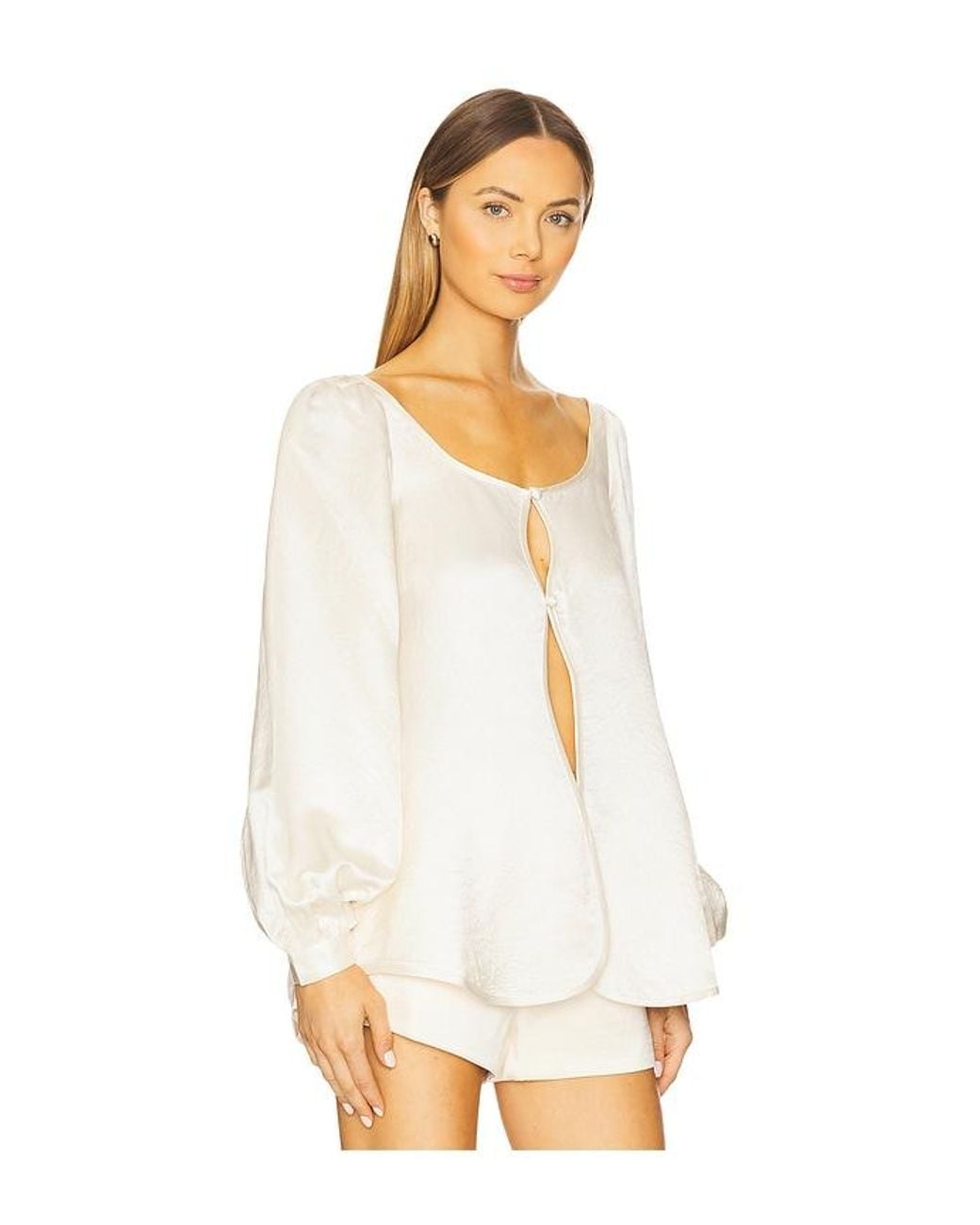 bubish White Penelope Curved Blouse