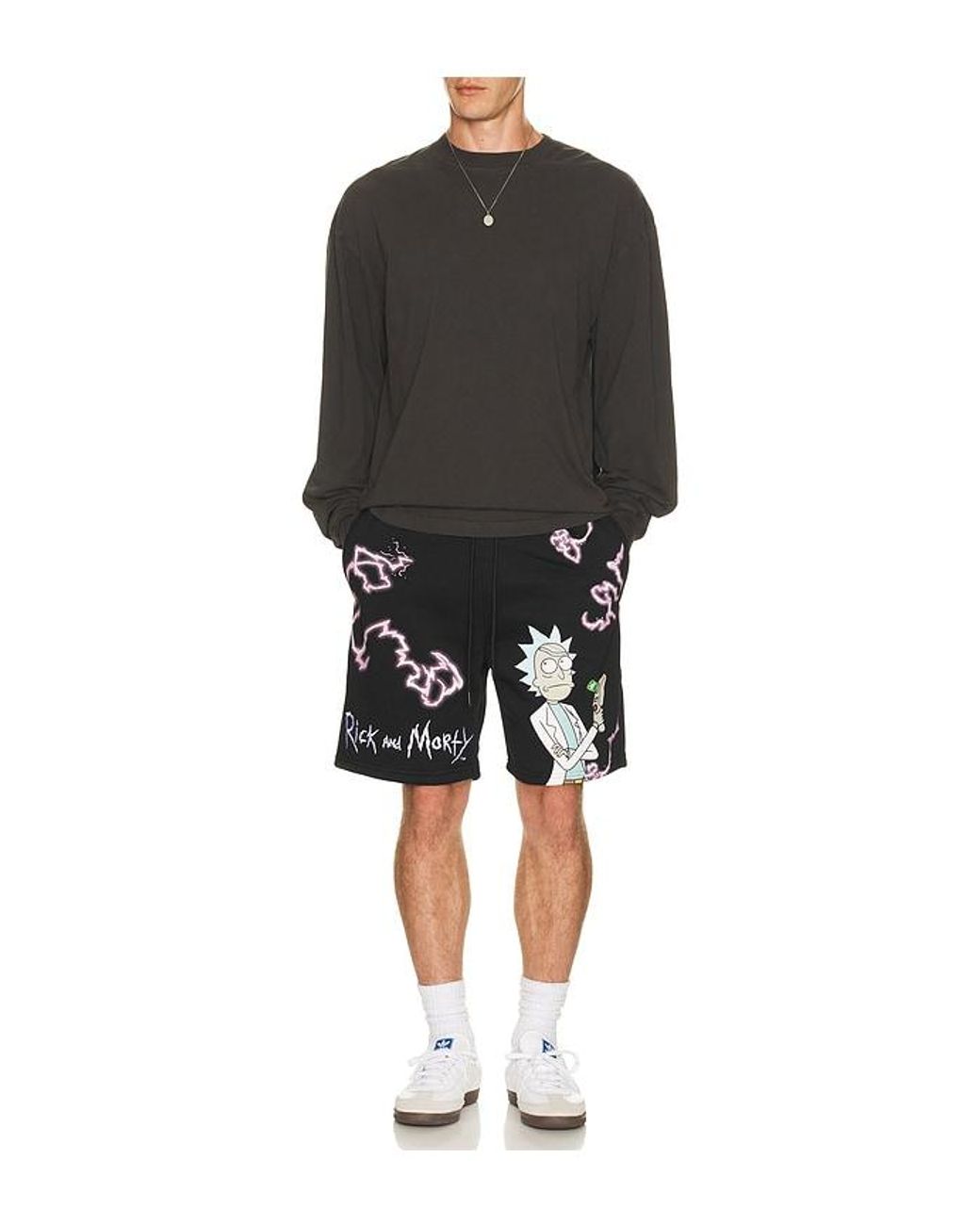 Reason Black Rick And Morty Fleece Shorts for men