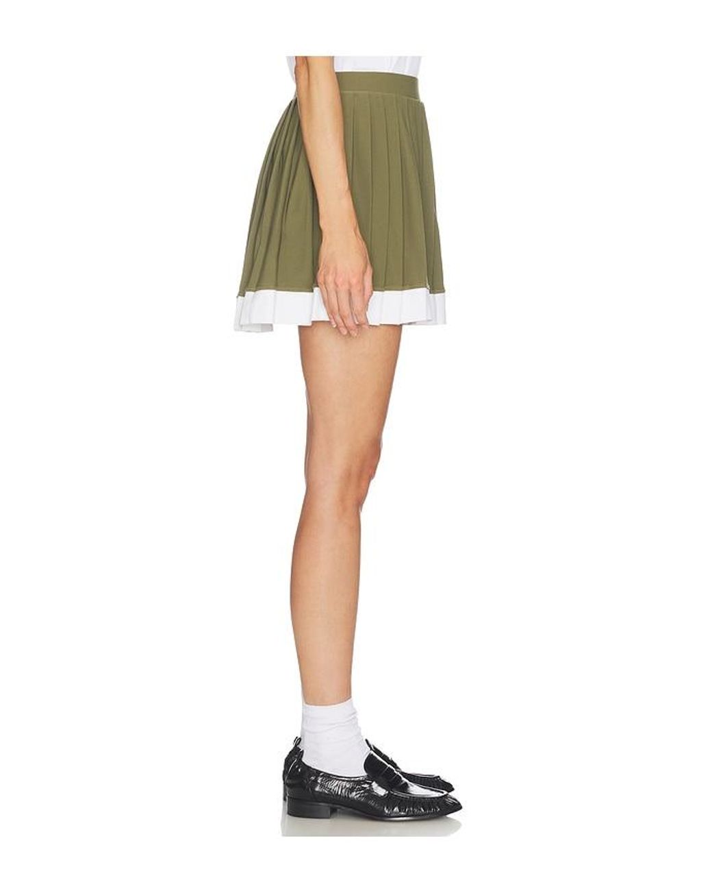 Khalhon Green Coastal Swing Pleated Skirt