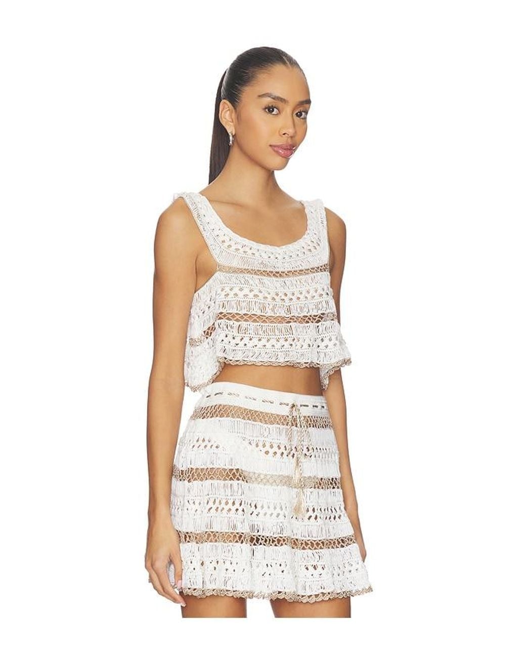 MY BEACHY SIDE White Cleo Hand-Crocheted Top