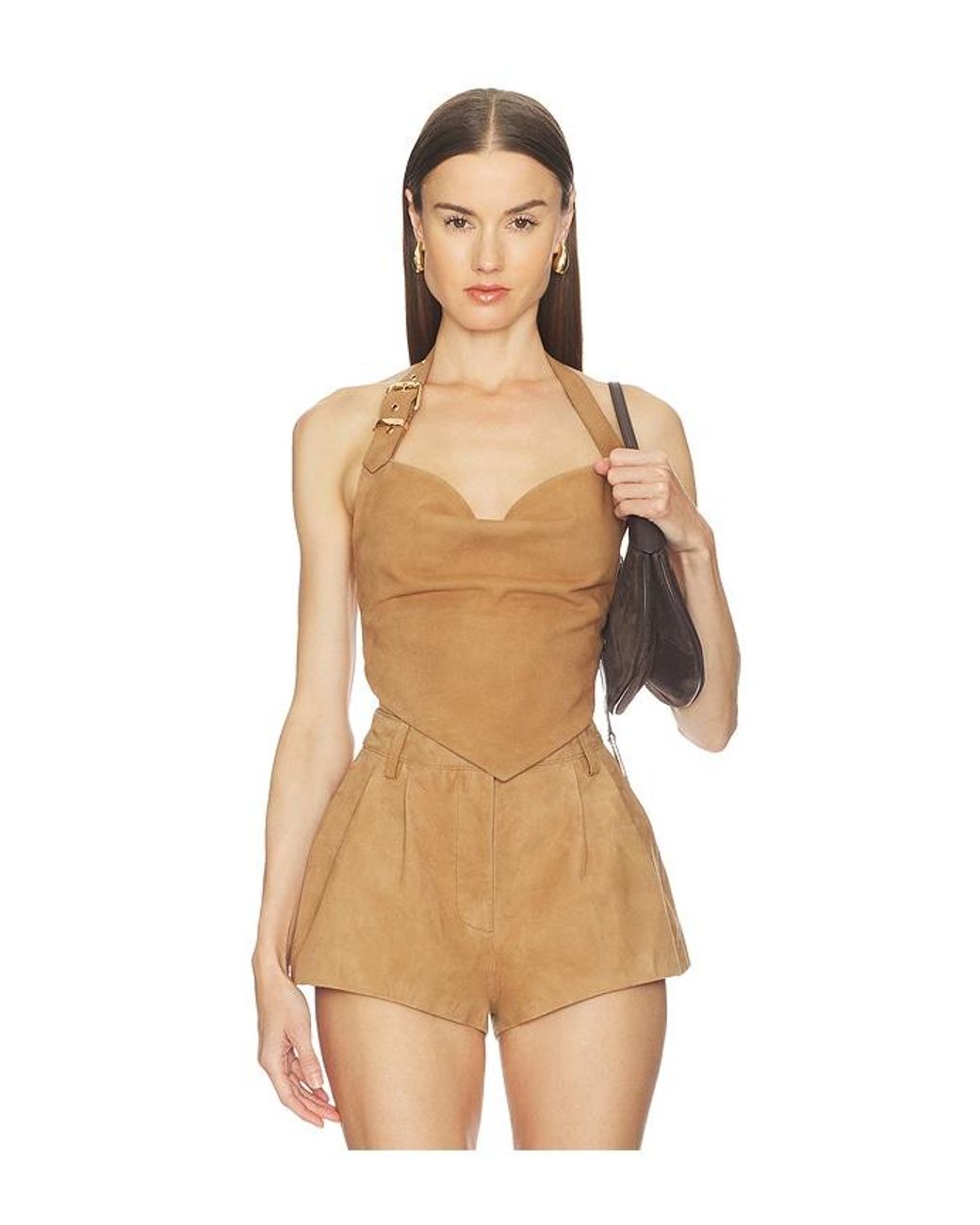 retroféte Natural Windsor Suede Top