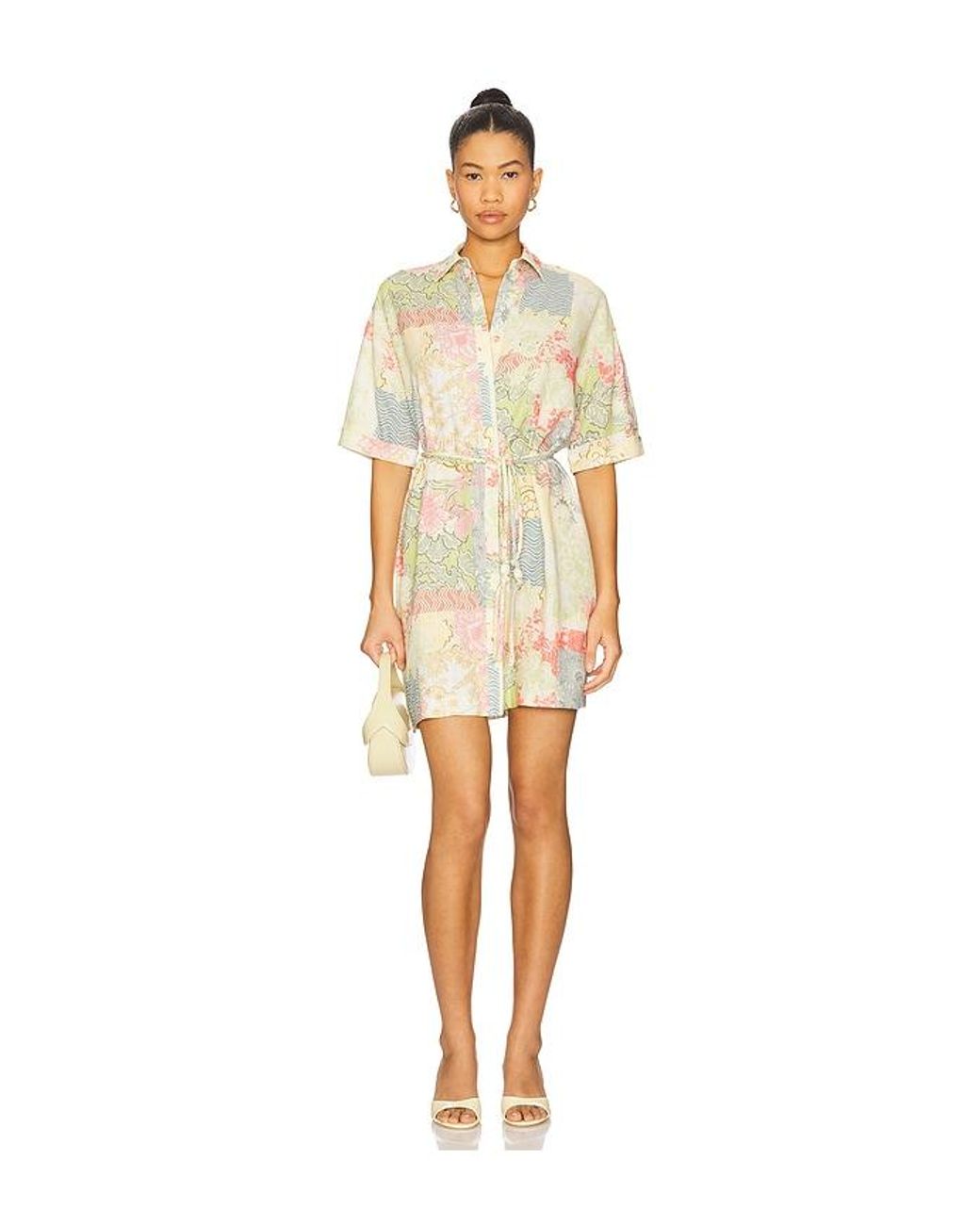 MINKPINK Aurora Mini Shirt Dress in Natural Lyst