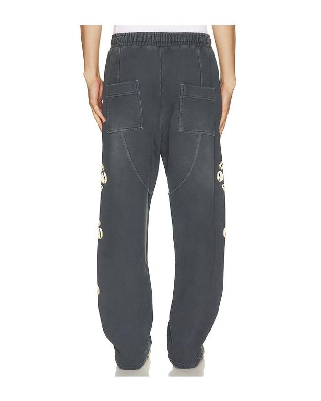 Barriers Worldwide Black Cowrie Shell Sweatpant for men