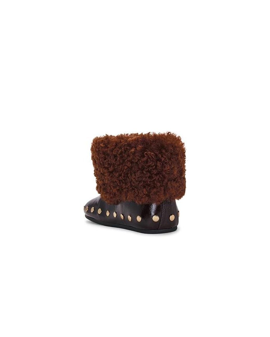 Ganni White Jenny Low Boot Deep Shine Faux Fur