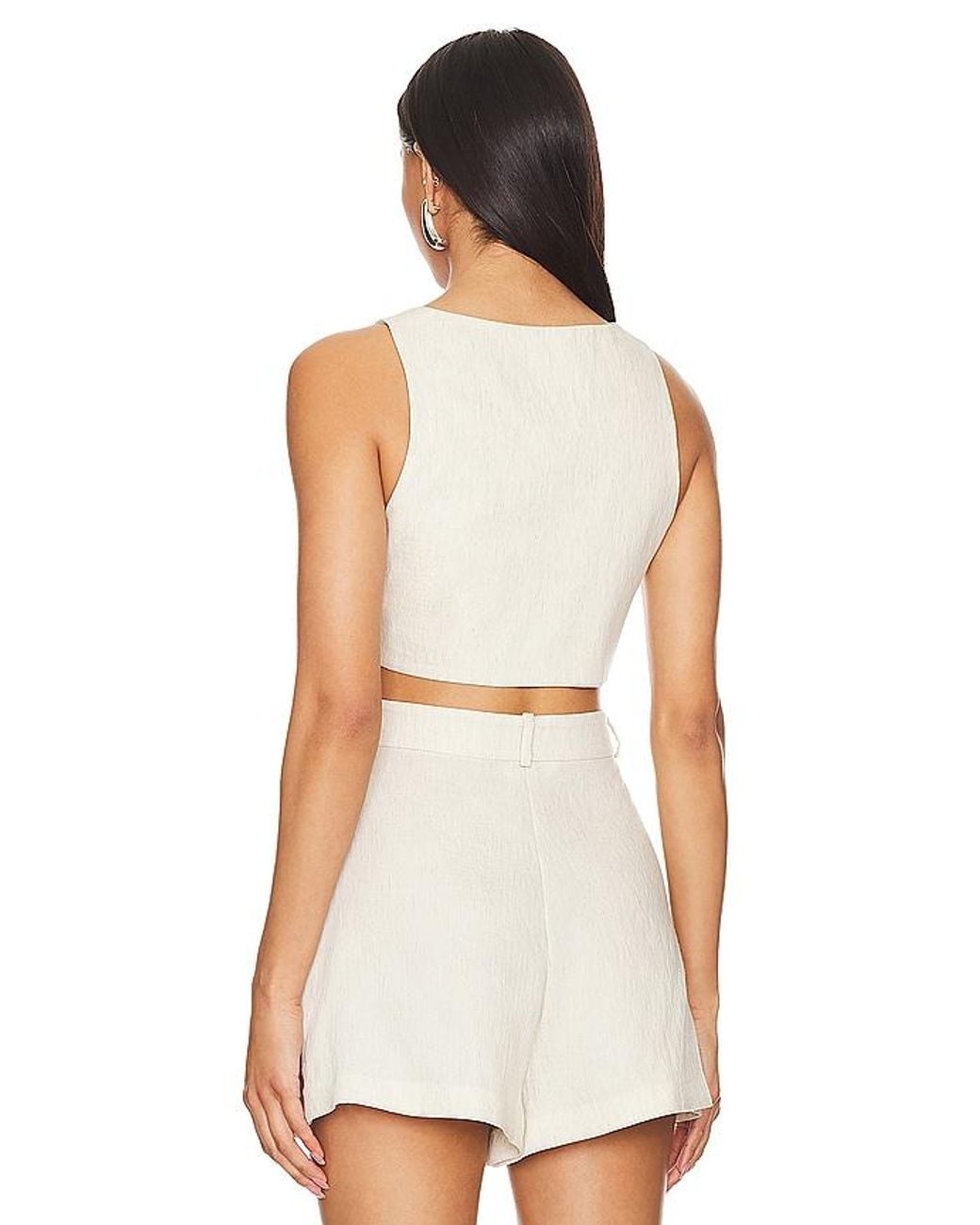 Amanda Uprichard Natural Ethan Cropped Vest