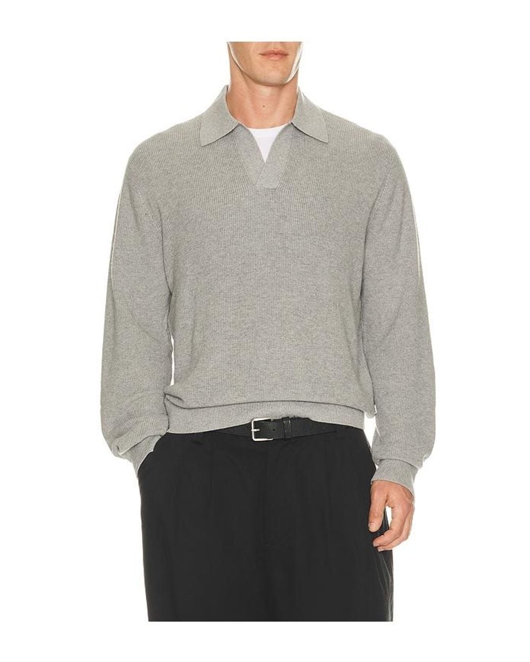 NN07 Gray Hope Rib Knit Polo 60060 for men
