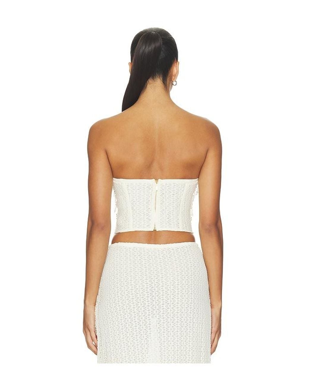 PATBO White Pearl Mesh Top
