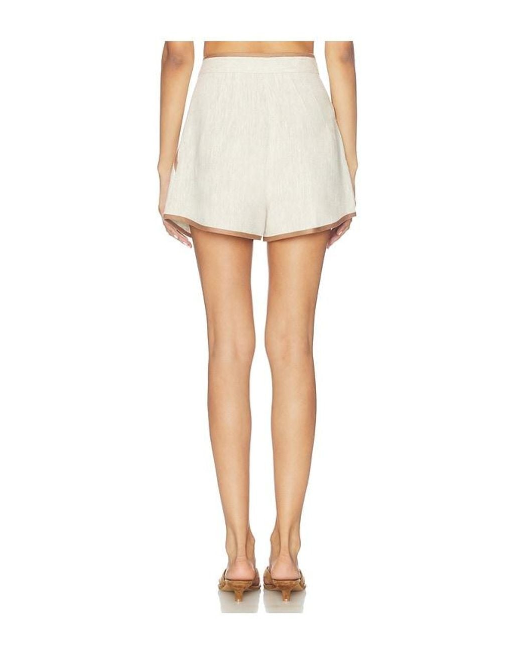 Matthew Bruch White Bound Pleated Short