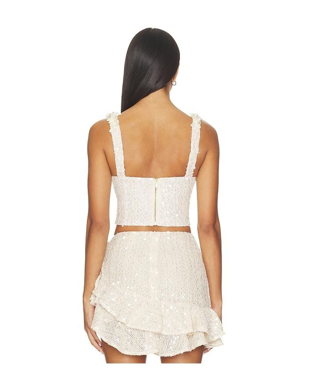 PATBO White Lara Crochet Corset Top