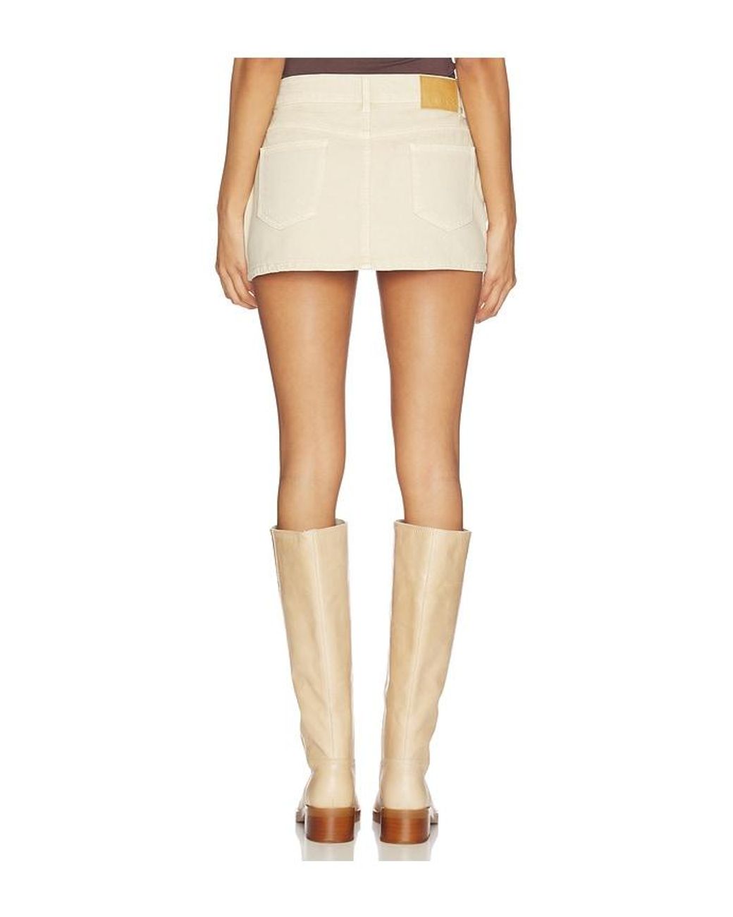 SNDY'S White Cole Denim Mini Skirt