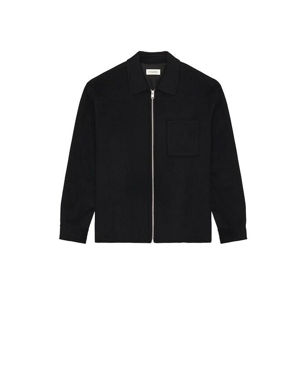 FRAME Black Double Face Zip Shirt Jacket for men