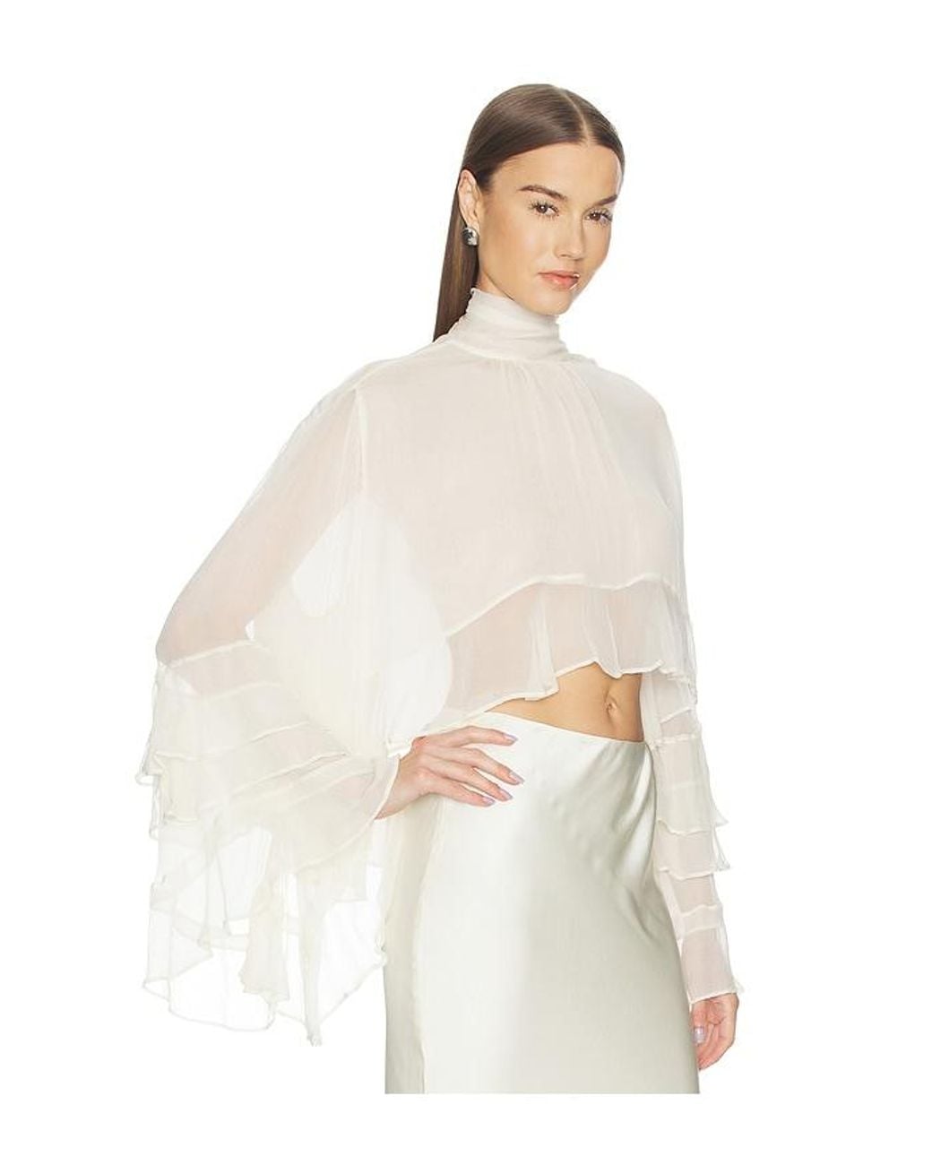 LOBA White Zoe Ruffle Blouse