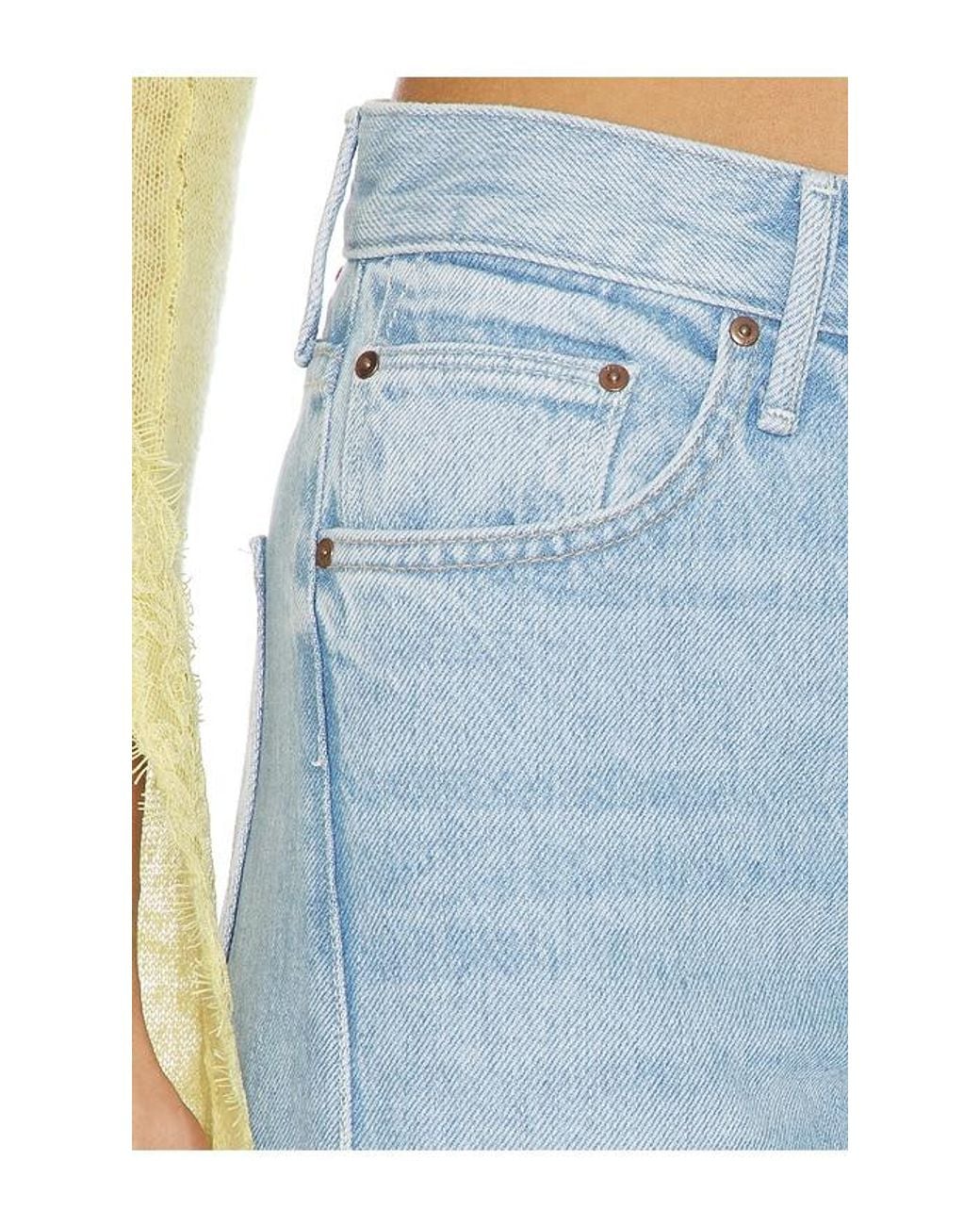 Mother Blue Lil Petite Lemon Twist Sneak Jeans
