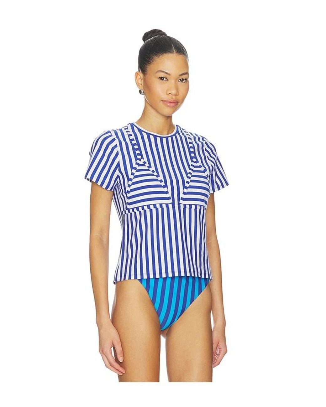 Simon Miller Blue Bwai Striped Tee