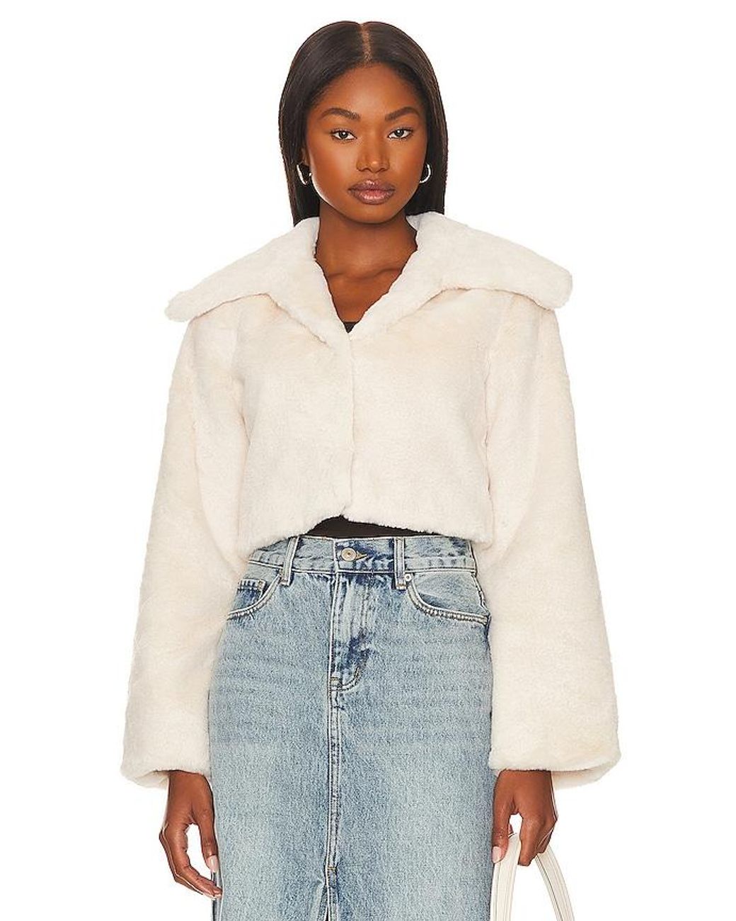 cleobella cropped faux fur jacket