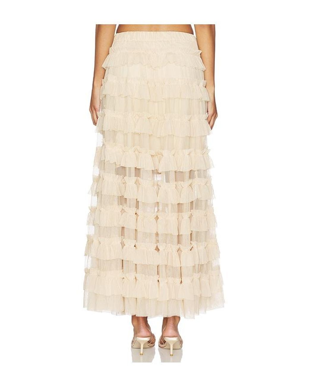 AllSaints Natural Aude Ruffle Skirt