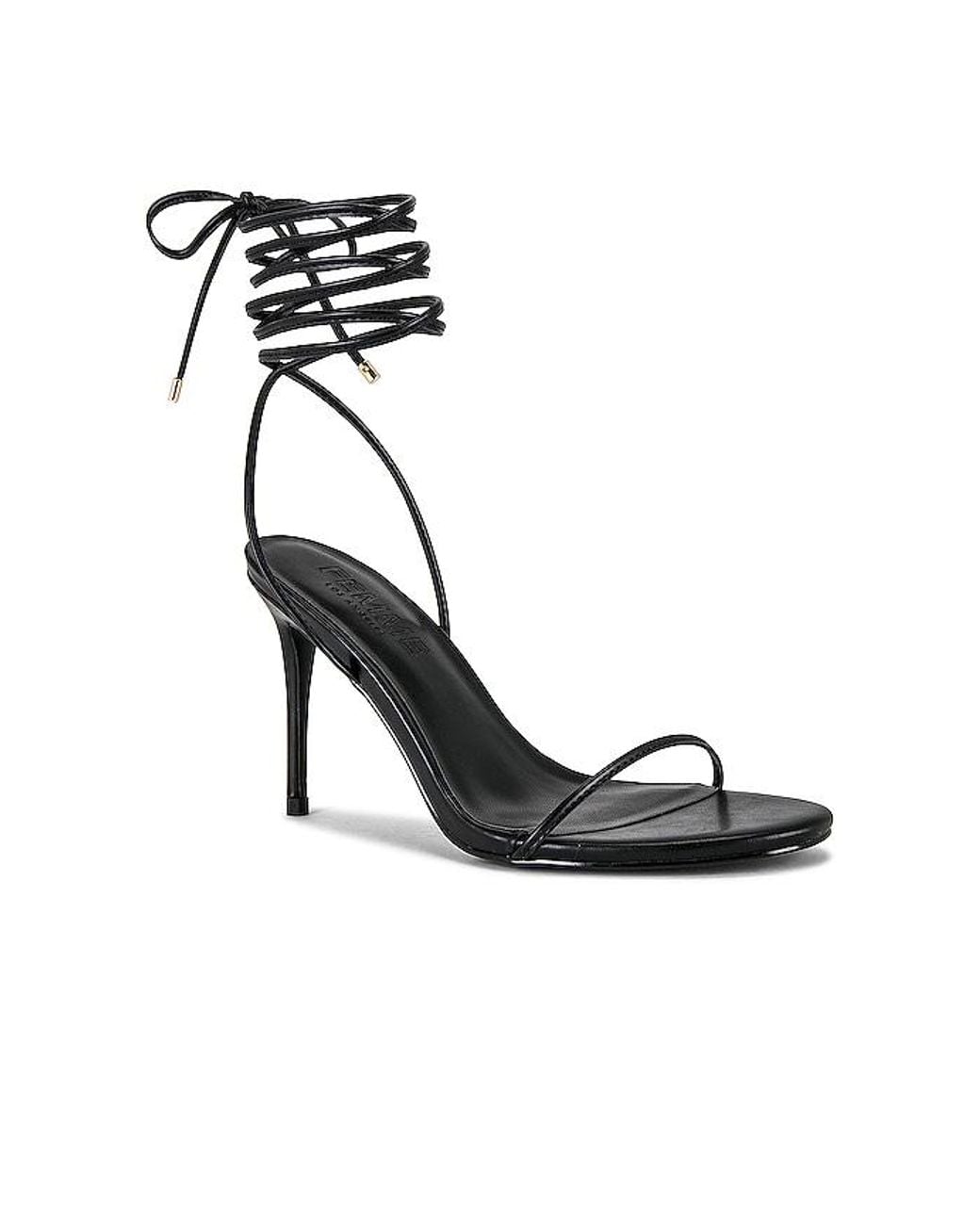 Femme LA Black 3.0 Barely There Lace Up Heel