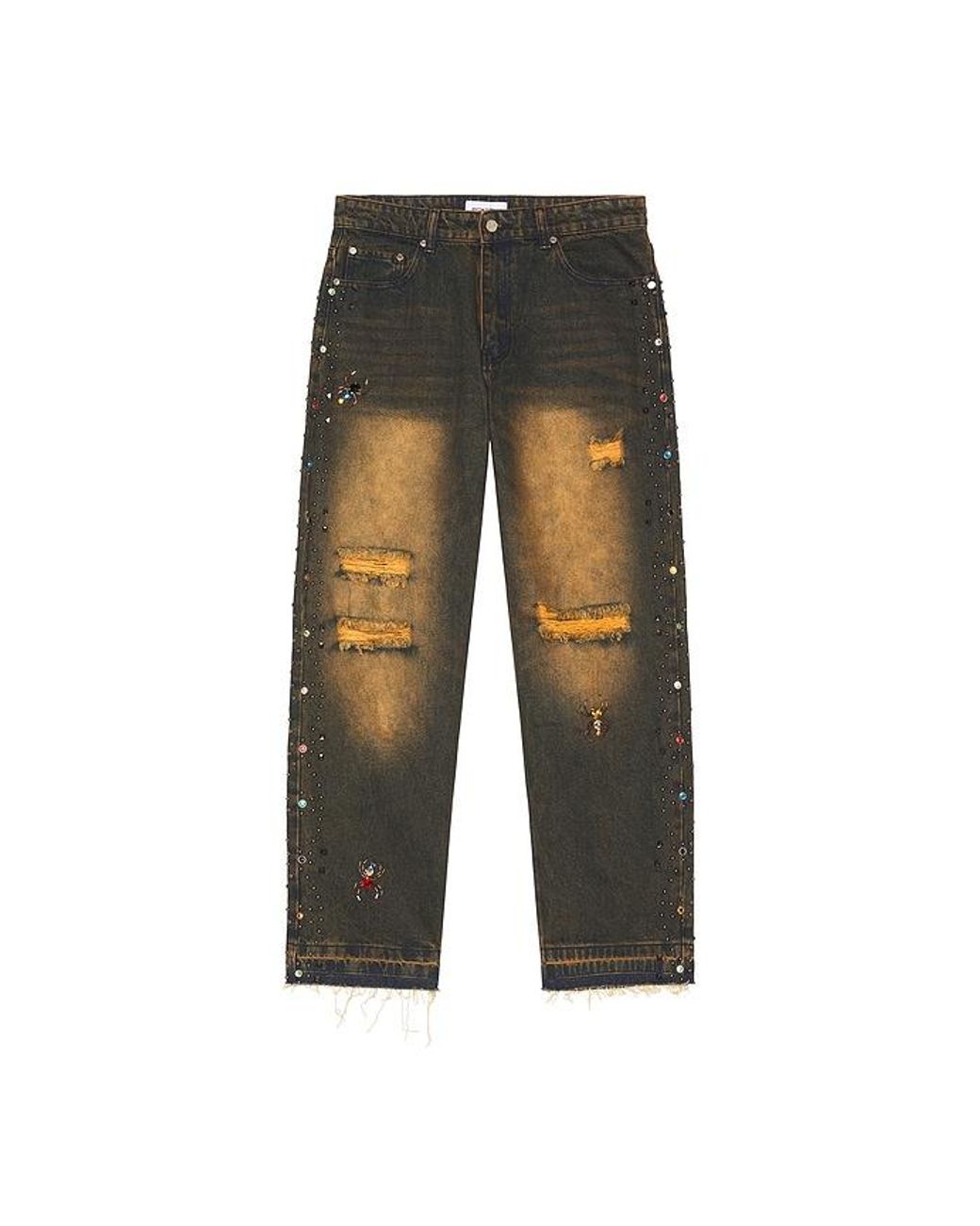 Ryoko Rain Black Vintage Washed Stutted Jeans for men