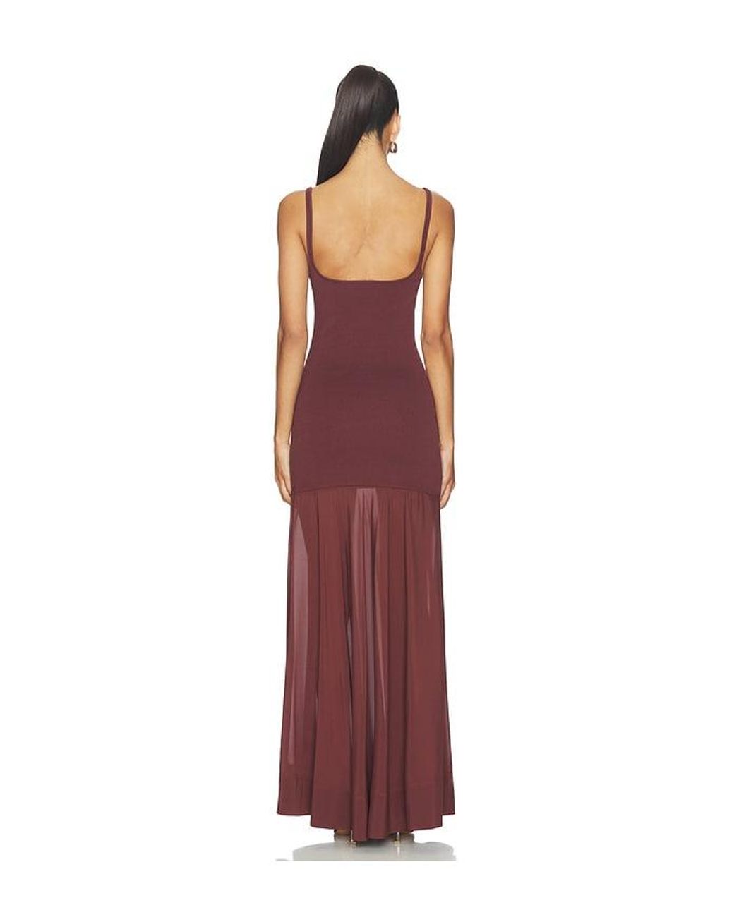 St. Agni Purple Sheer Silk Circle Hem Dress
