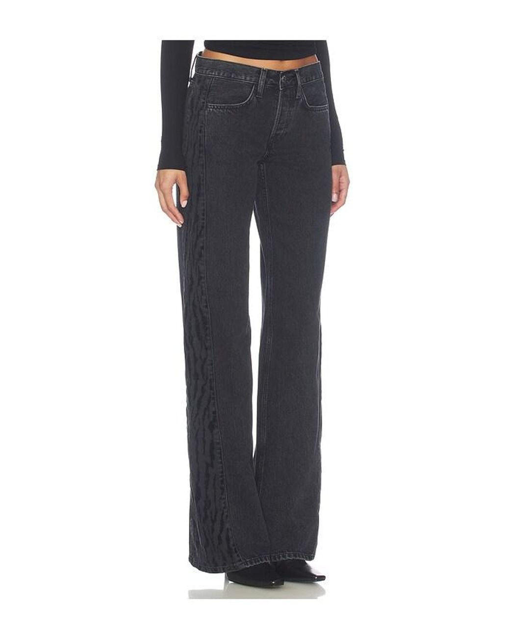 Re/done Blue Laurel Zebra Barrel Jeans