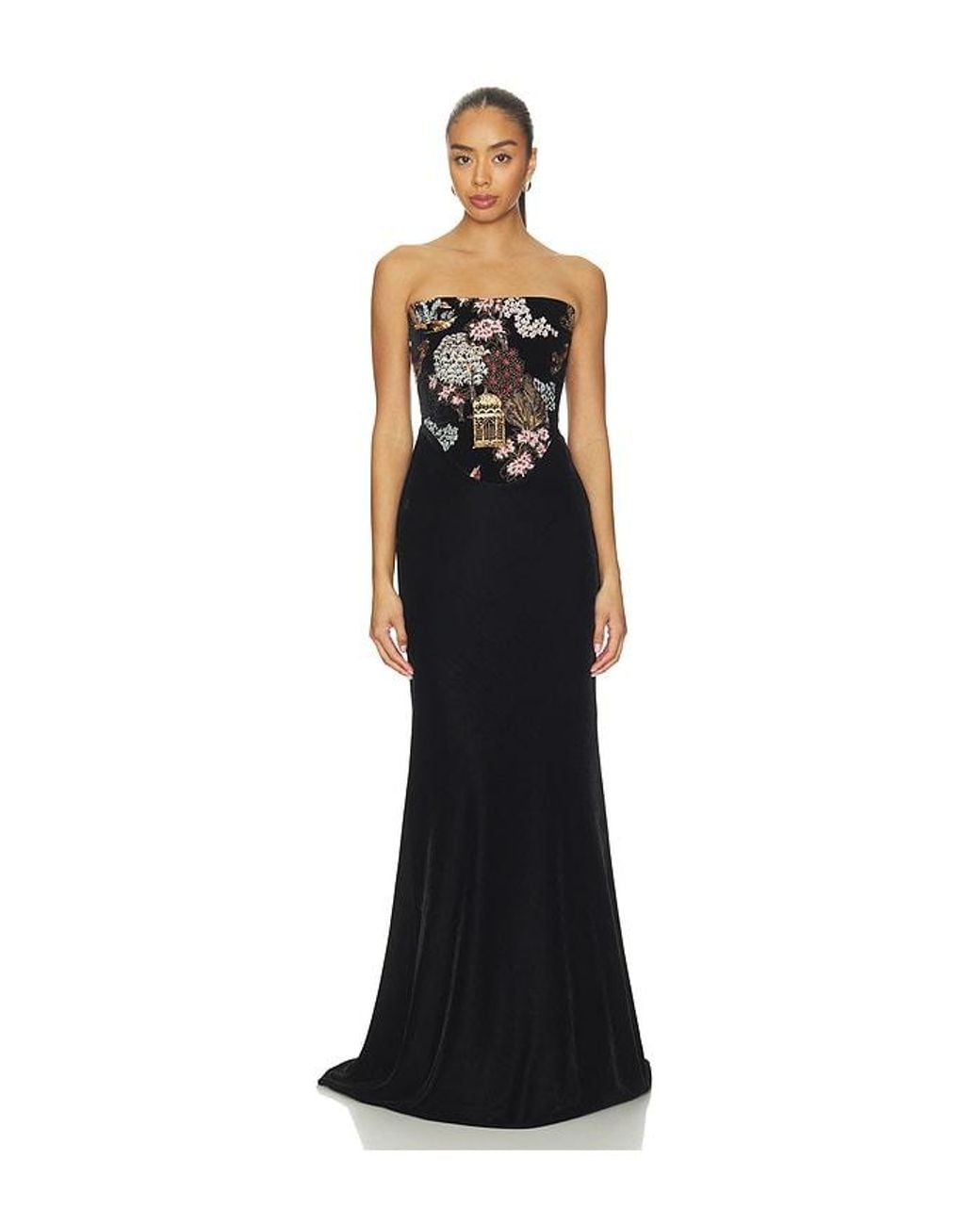 SAU LEE Black Velvet Gown