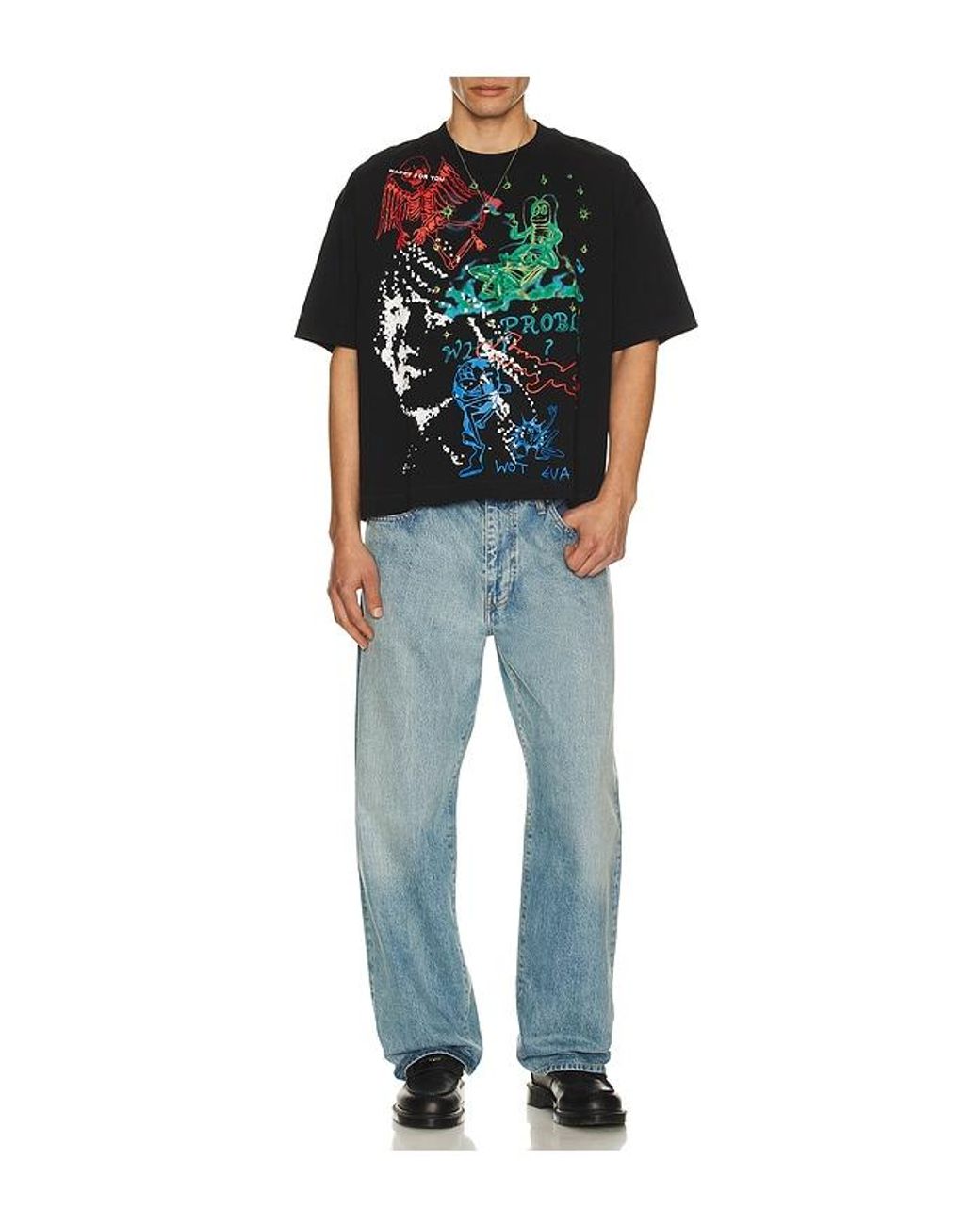 JUNGLES Black Winter Test Print Tee for men