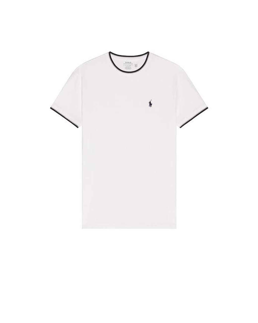 Polo Ralph Lauren White Short Sleeve Stretch Mesh Crewneck Tee W Tipping Collar for men