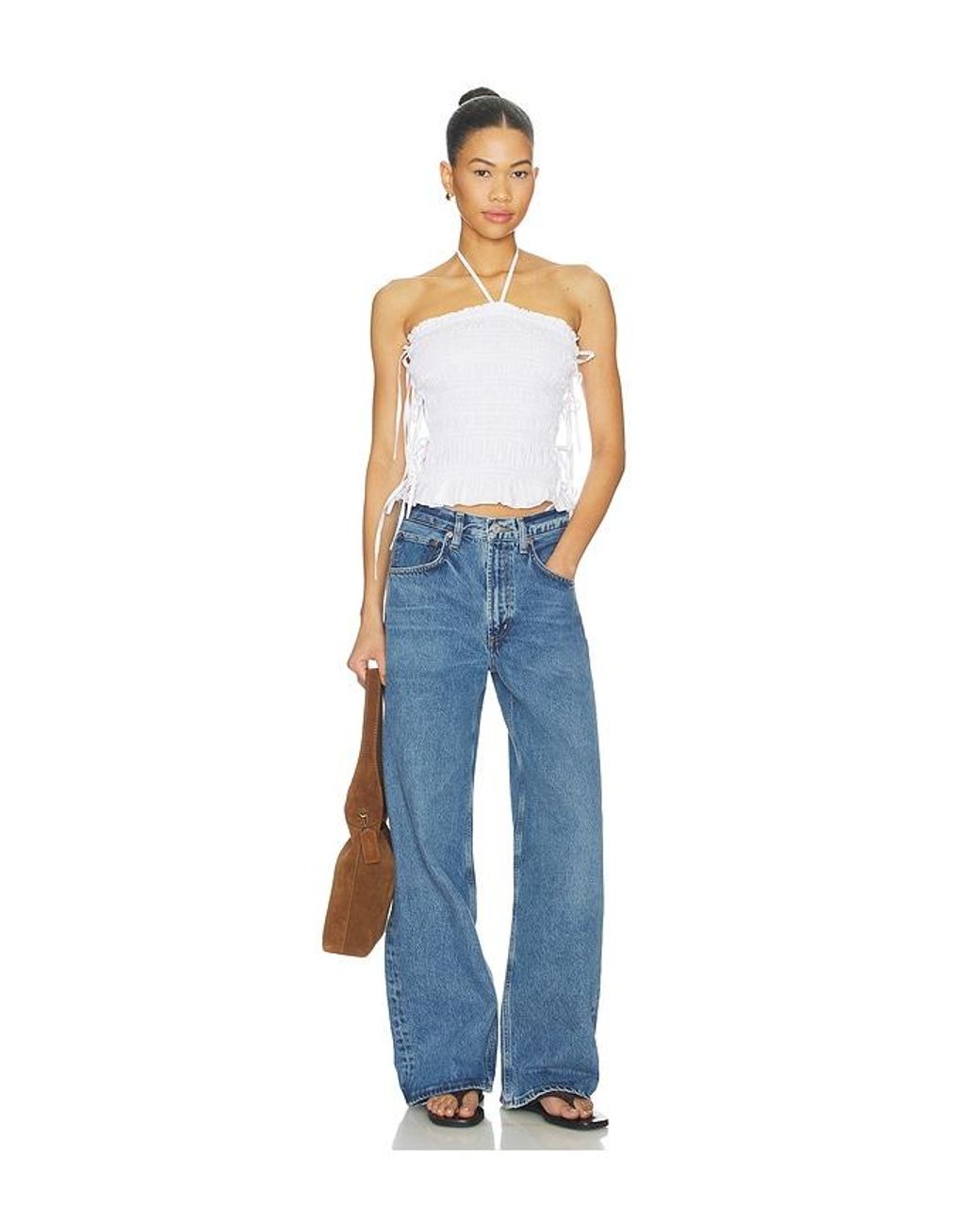 Lovers + Friends Blue Sarina Top