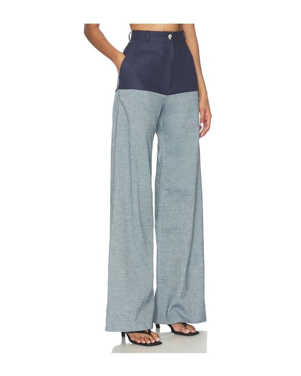Matthew Bruch Blue High-Waist Combo Jeans