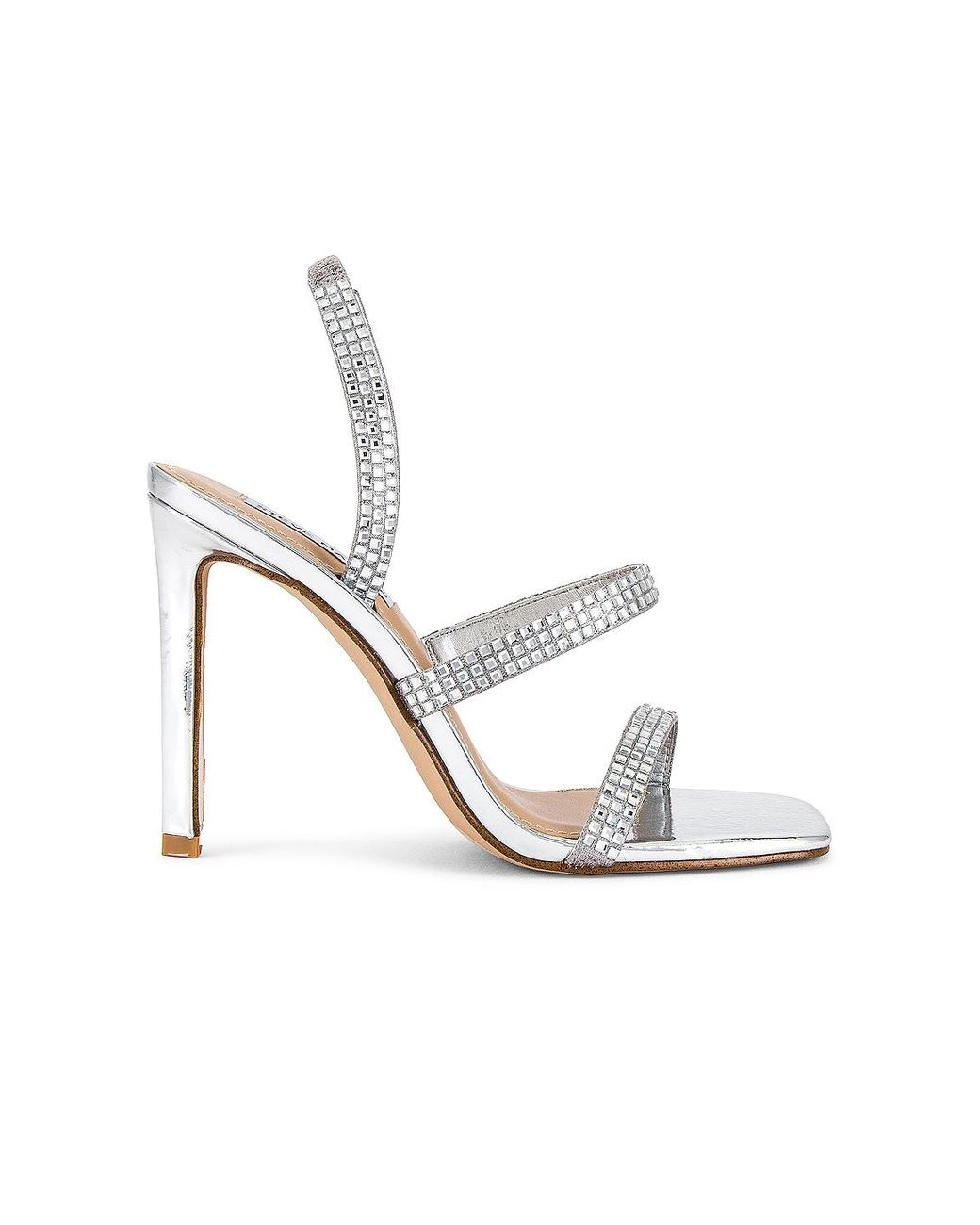 Steve Madden Gracey-r Heel Sandal in Rhinestone (White) - Lyst