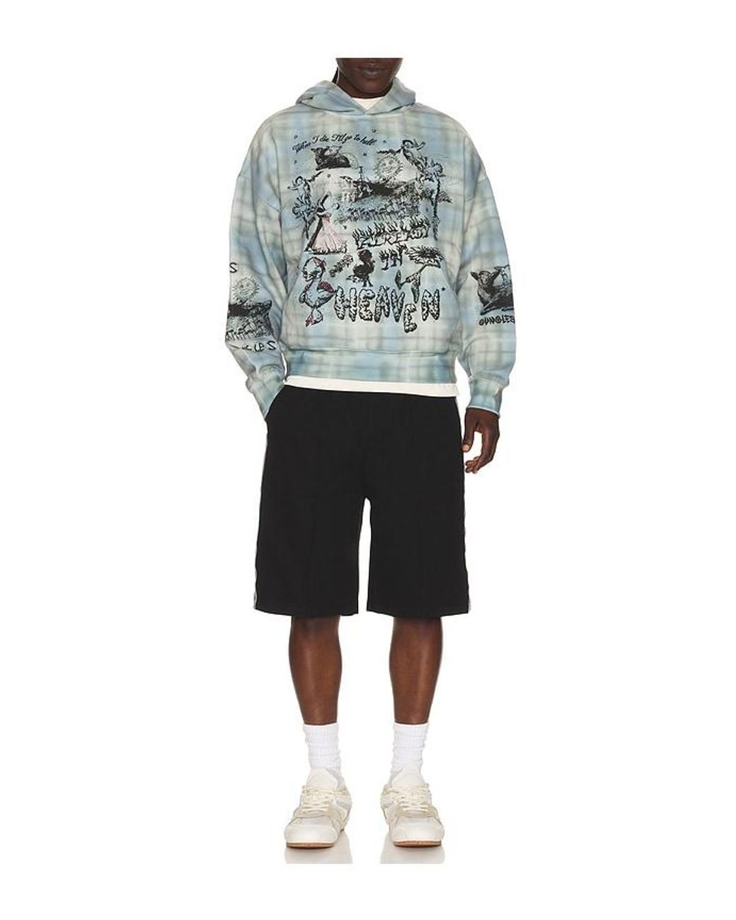 JUNGLES Black Knit Panel Shorts for men