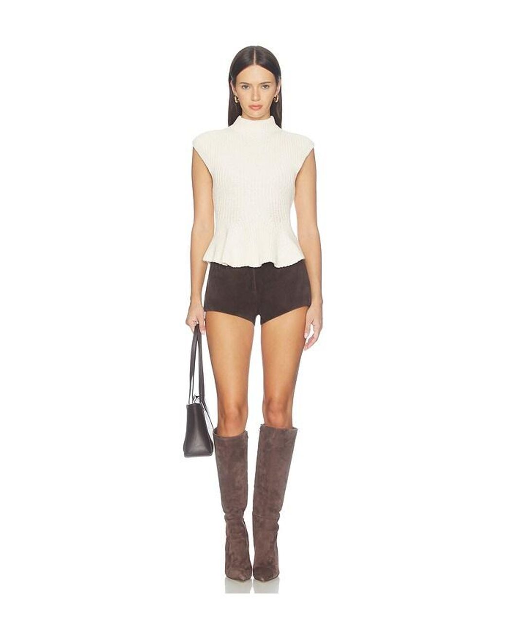 Tularosa White Prina Peplum Sweater