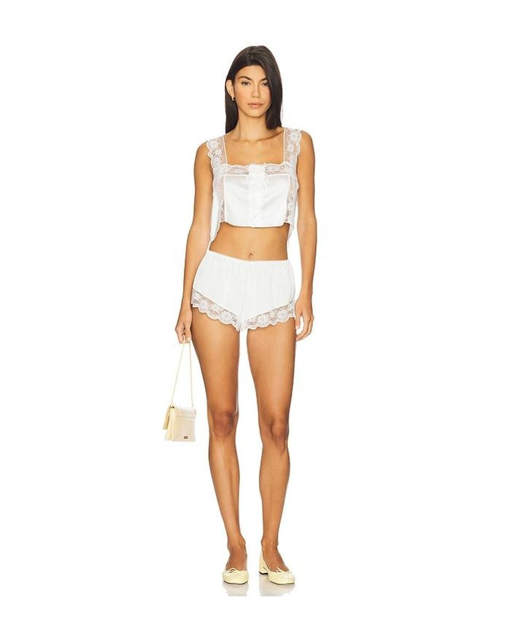 KAT THE LABEL White Cindy Camisole
