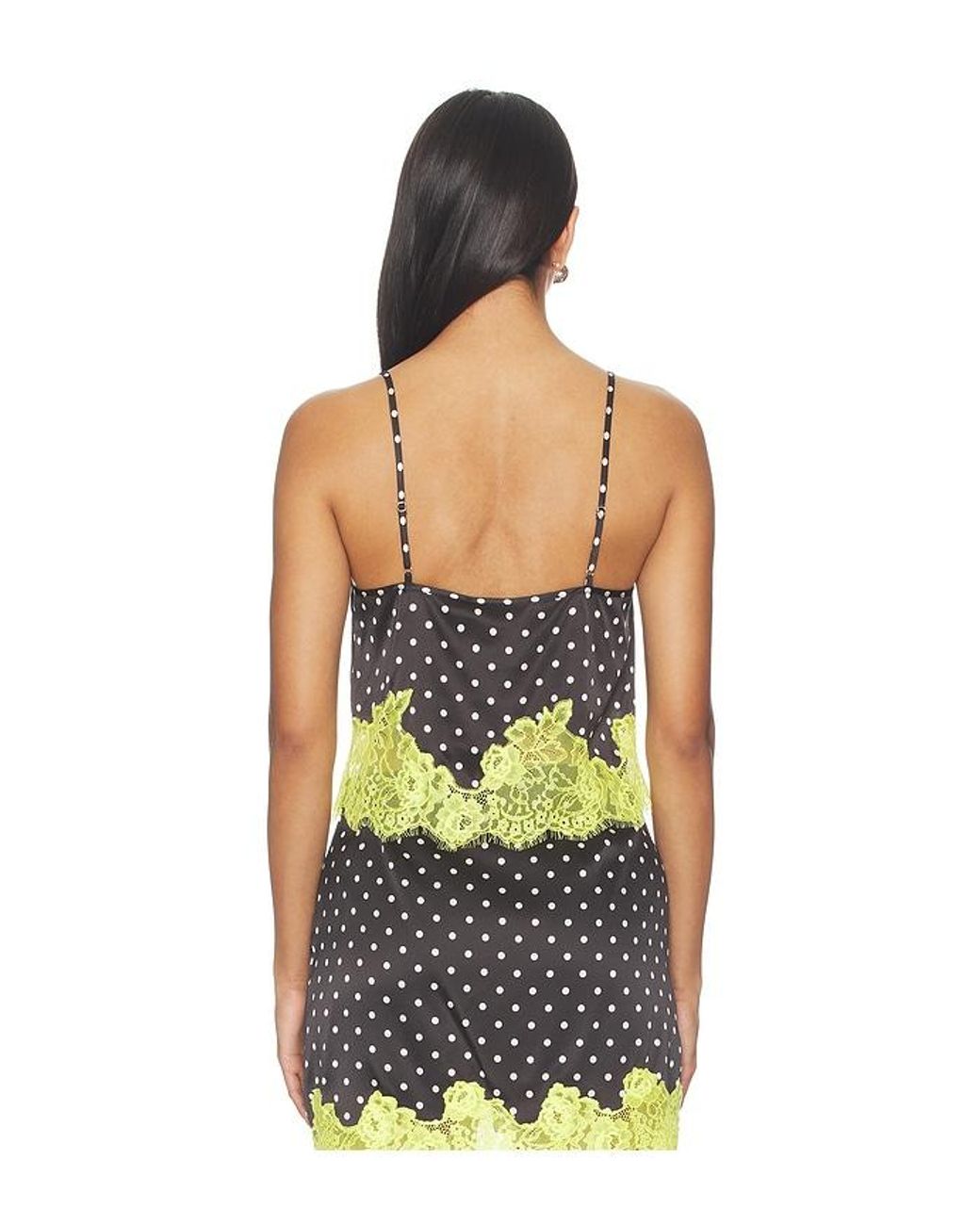 Fleur du Mal Multicolor Juliet Lace Dotted Cami