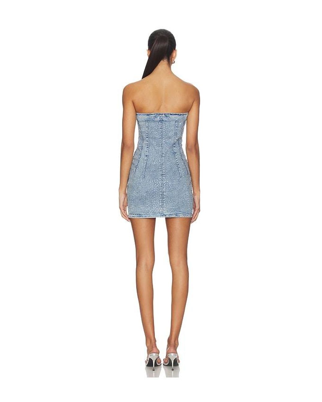 GOOD AMERICAN Blue Crystal Strapless Mini Dress