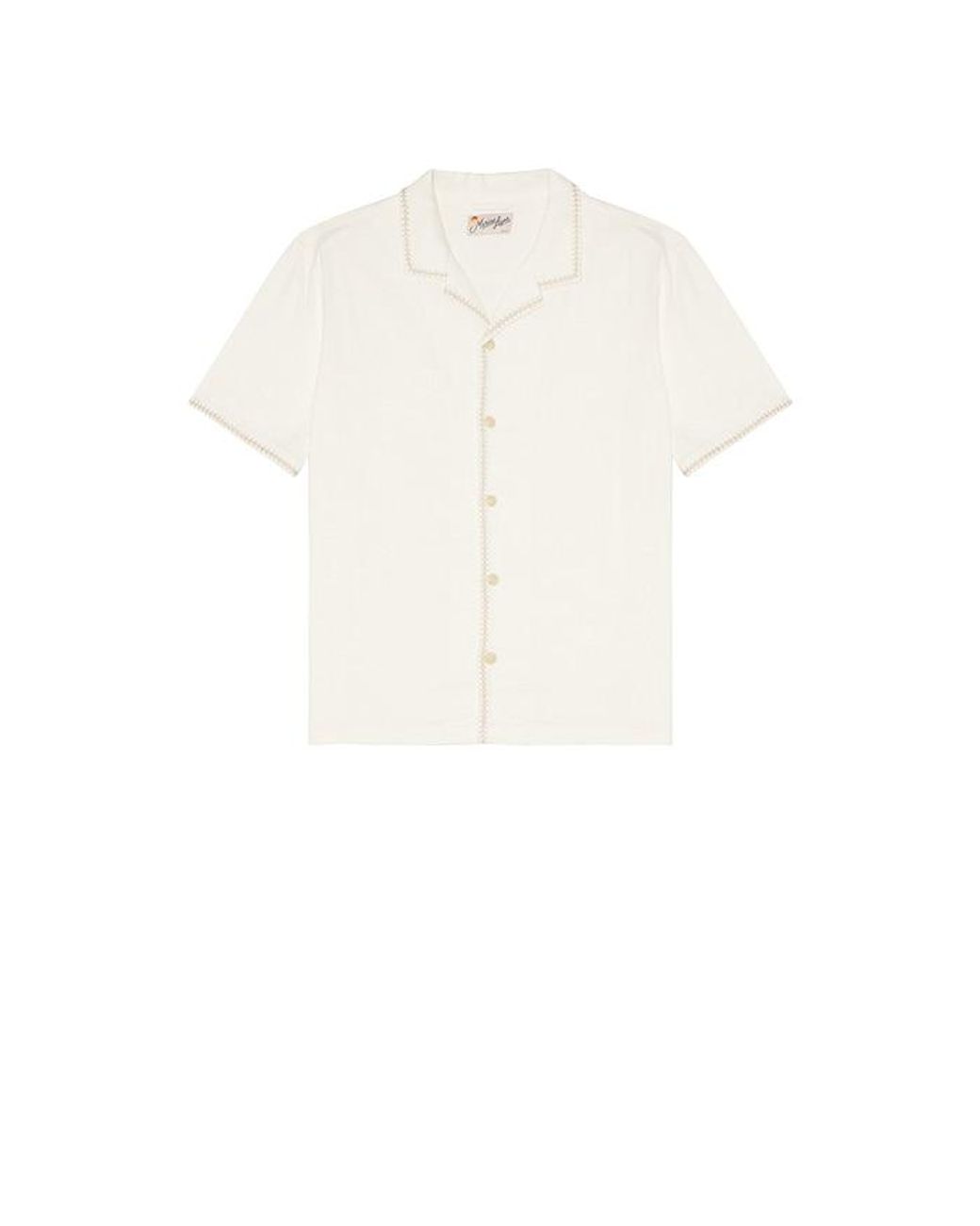 Marine Layer Natural Embroidered Resort Shirt for men
