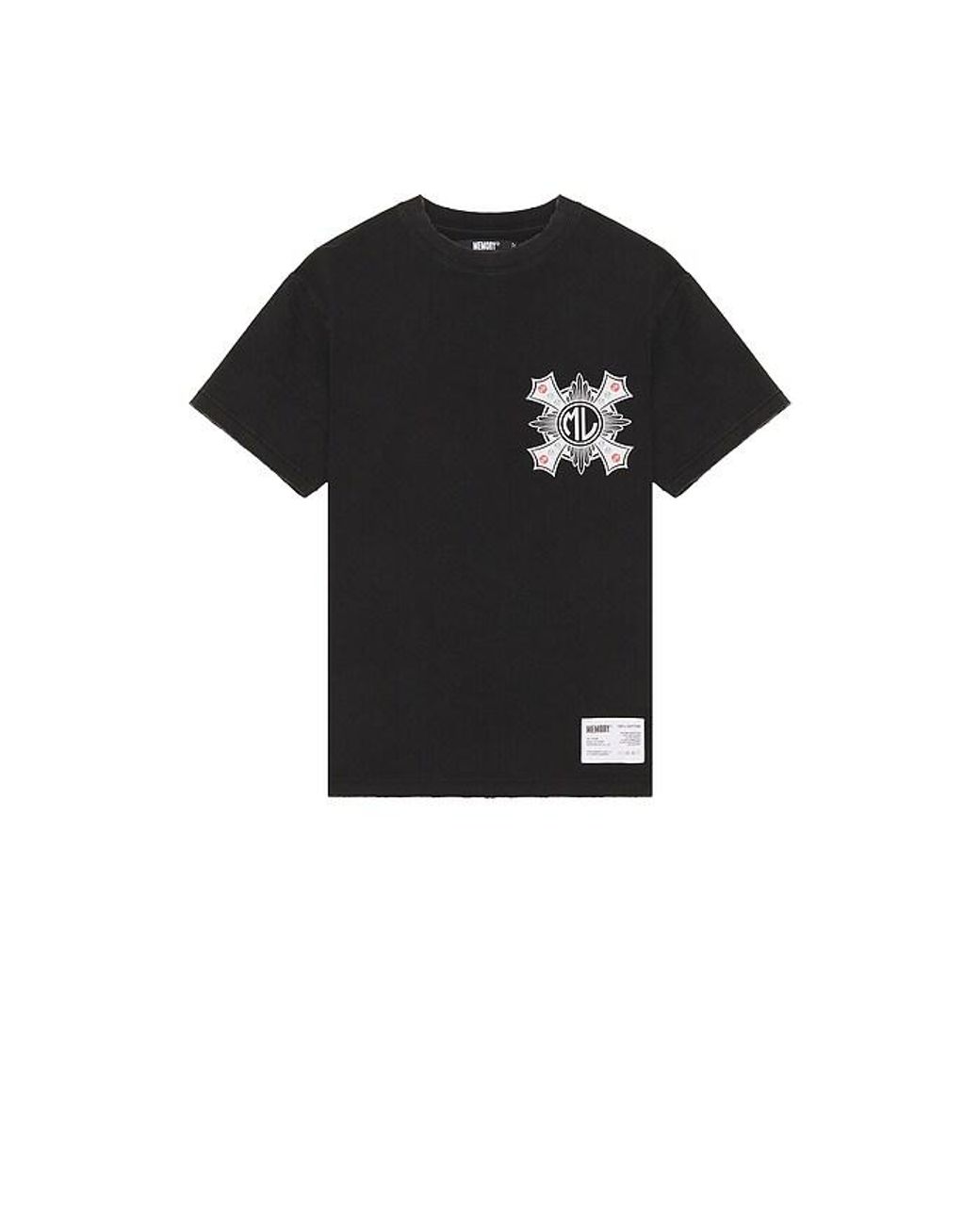 Memory Lane Black Cross Tee for men