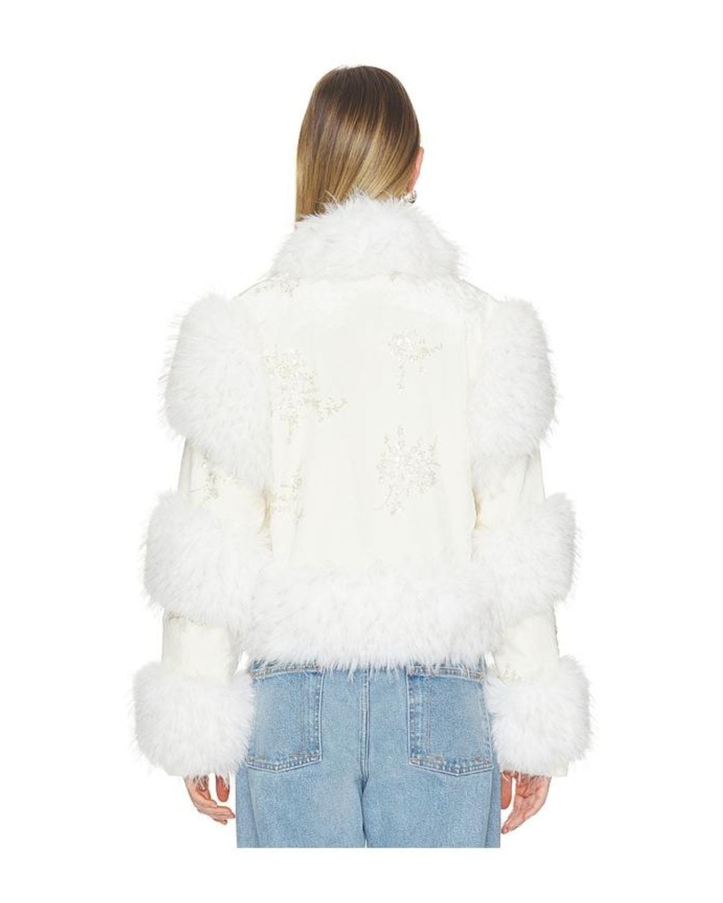 Kim Shui White Kyla Faux Fur Coat
