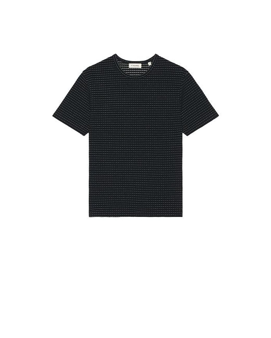 FRAME Black Jacquard Stripe Tee for men