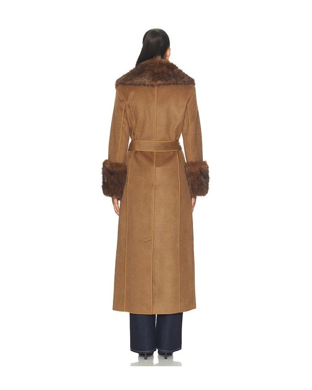 Elliatt Brown Veldra Fur Panel Coat