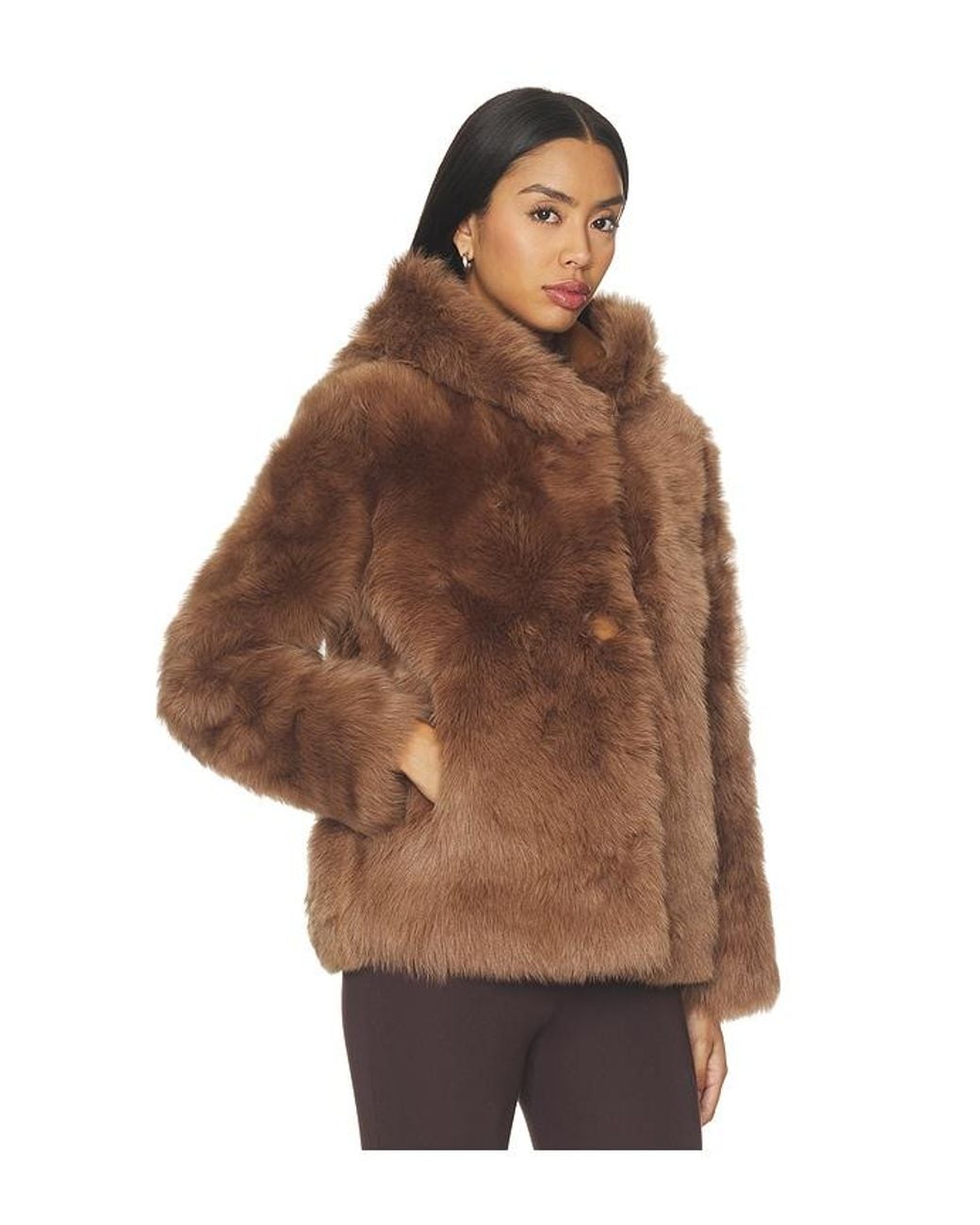 Proenza Schouler Brown Michelle Hooded Shearling Jacket