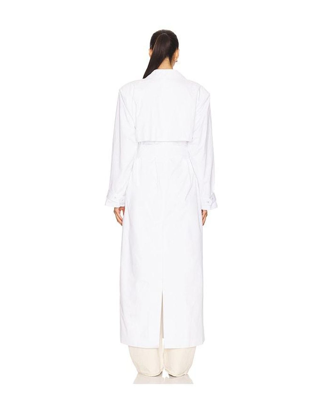 AFRM White The Soft Trench Coat