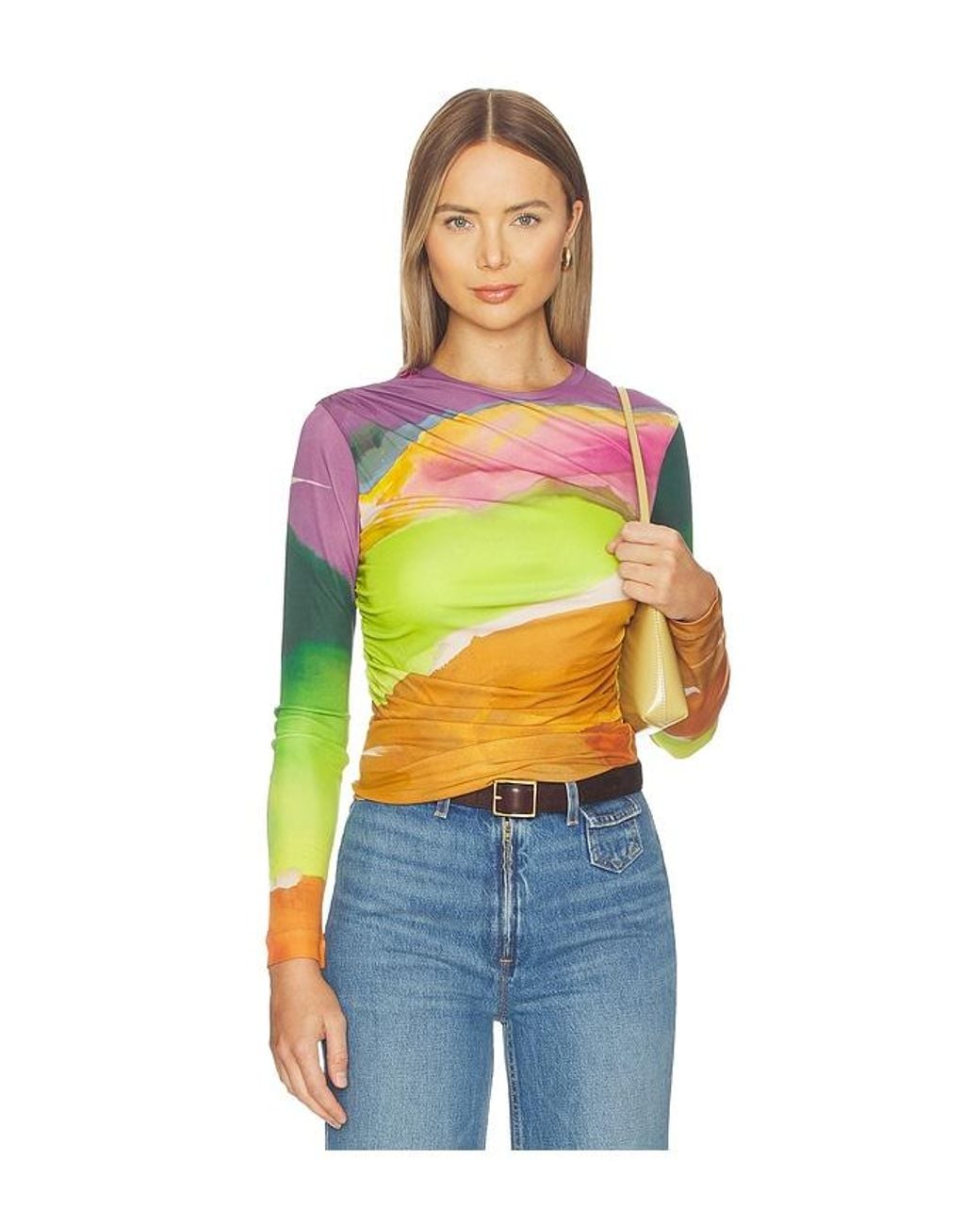 Ulla Johnson Blue Paradis Ruched Jersey Top