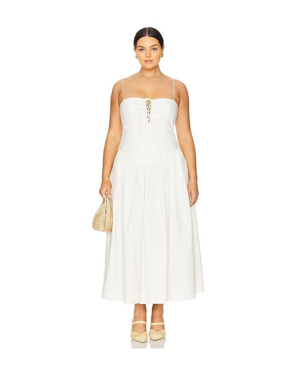 L'academie White 'Academie Thierry Midi Dress