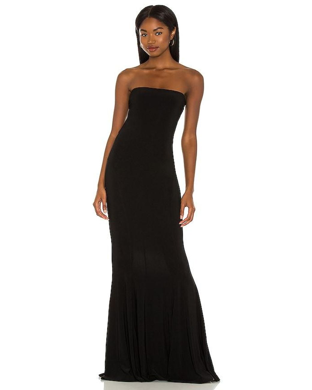 Norma Kamali Black X Revolve Strapless Fishtail Gown